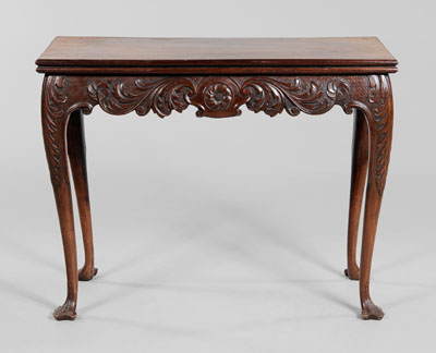 Appraisal: Fine Chippendale Games Table Irish th century carved mahogany with