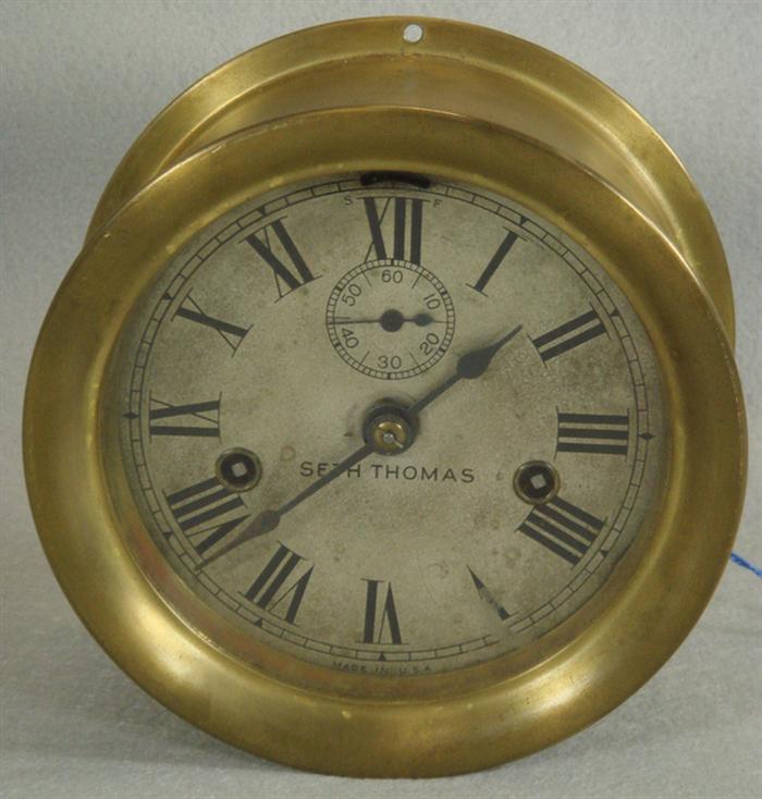 Appraisal: Seth Thomas ship's clock dial dial spun case need to