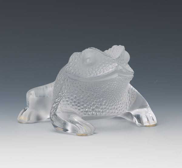 Appraisal: LALIQUE TOAD x x Clear and frosted glass toad Marked