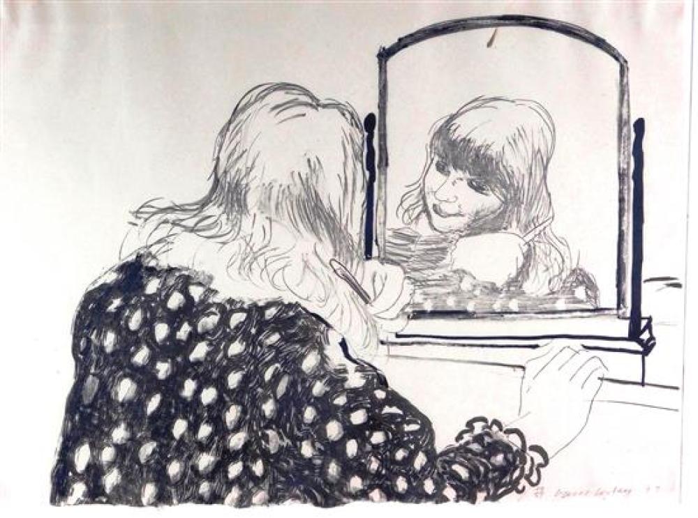 Appraisal: David Hockney American b Ann Combing Her Hair lithograph ed