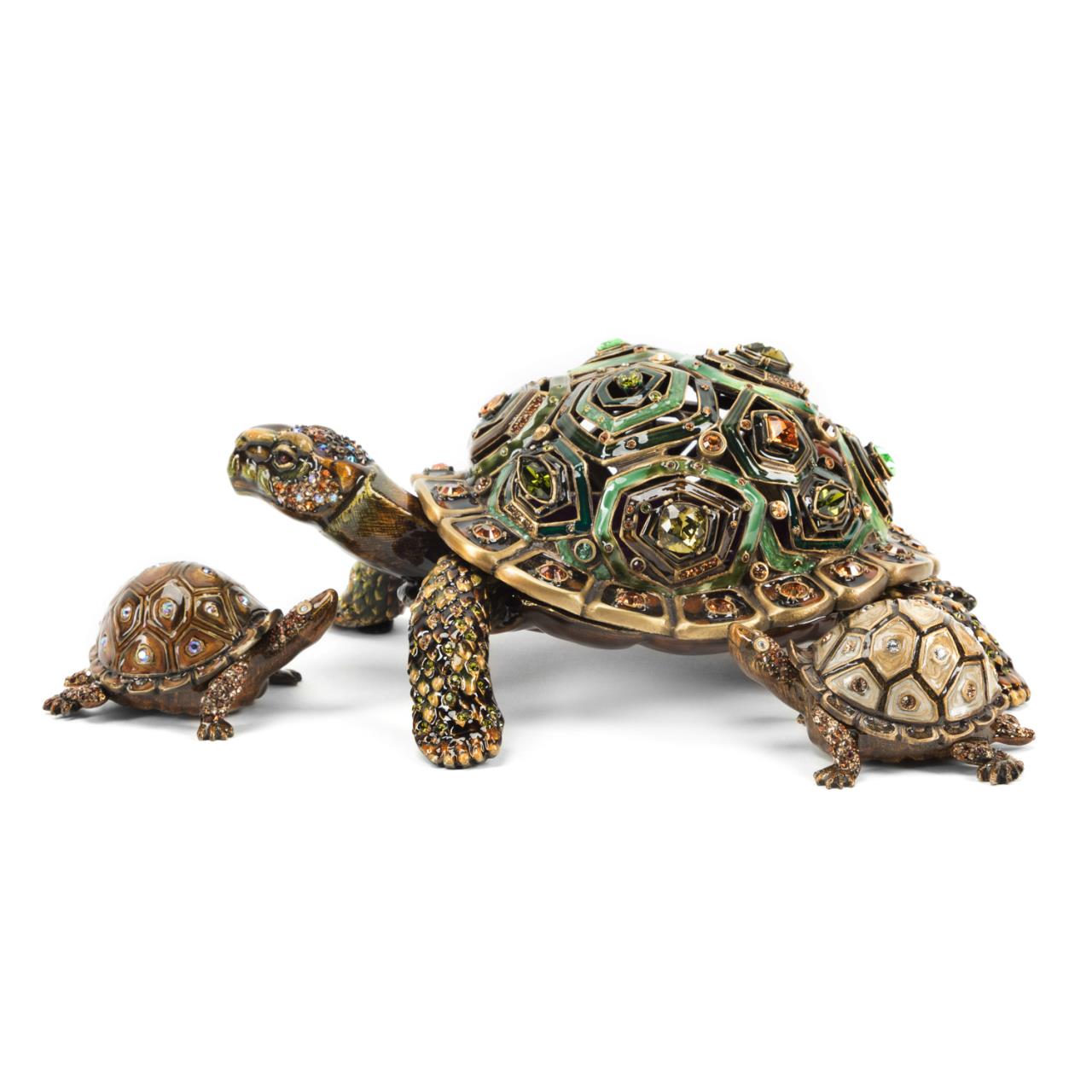 Appraisal: PCS JAY STRONGWATER BEJEWELED TURTLE FIGURINES Three Jay Strongwater American