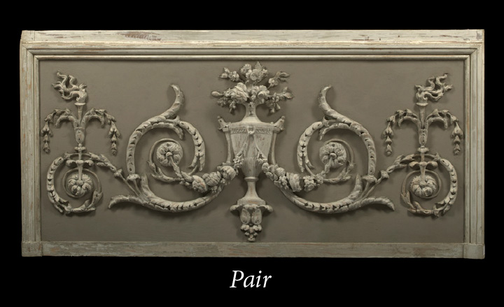 Appraisal: Large and Attractive Pair of Belgian Carved and Gris-de-Trianon- and