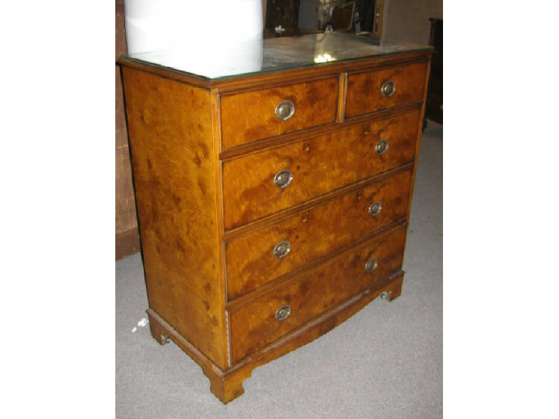 Appraisal: GEORGIAN STYLE WALNUT CHEST OF DRAWERS Rectangular molded top over