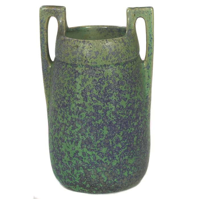 Appraisal: Unusual Weller vase double handled shape with a green and