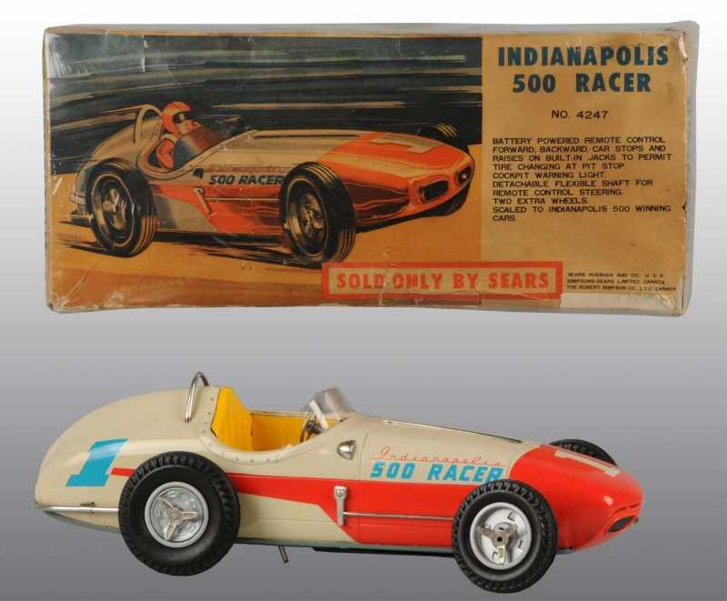 Appraisal: Tin Litho Indy Race Car Battery-Op Toy Description Japanese Working