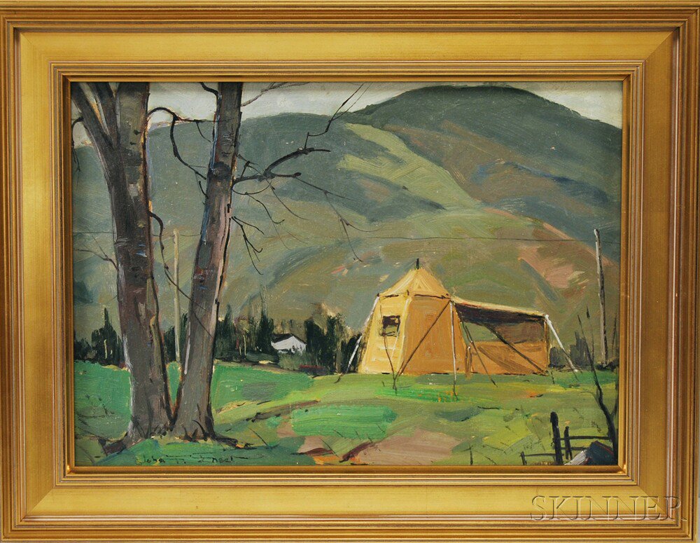 Appraisal: John F Enser American - Our Painting Camp Cape Breton