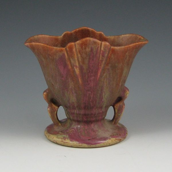 Appraisal: Roseville Carnelian II - fan vase Marked with Rv ink