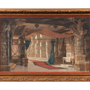 Appraisal: Franz Angelo Rottonara Austrian - An Egyptian Temple watercolor gouache