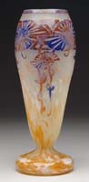 Appraisal: LE VERRE FRANCAIS CAMEO VASE In the Ancolies pattern with