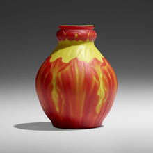 Appraisal: Tiffany Studios CAMEO VASE WITH TULIP PETALS USA c hand-blown