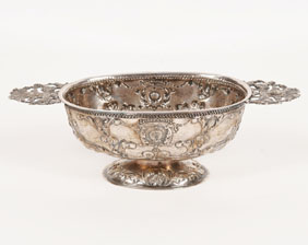 Appraisal: Dutch silver brandy bowl embossed and chased decoration and cast