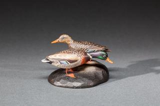 Appraisal: Miniature Mallard Pair A Elmer Crowell - East Harwich MA