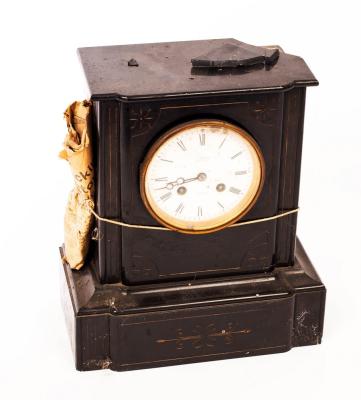 Appraisal: A th Century black marble mantel clock by Benson Ludgate