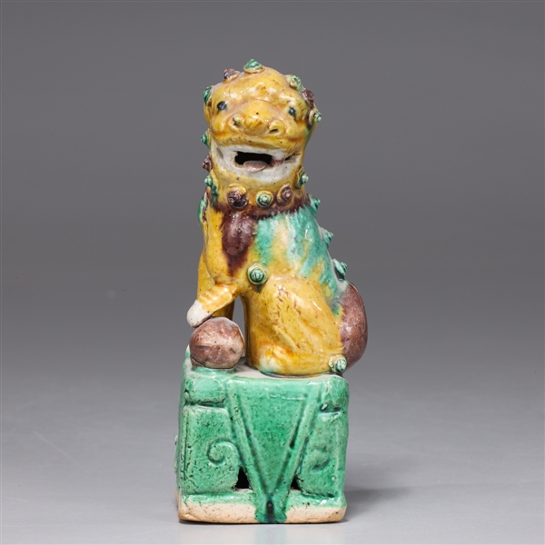 Appraisal: Antique Chinese glazed porcelain foo lion as-is condition H Provenance