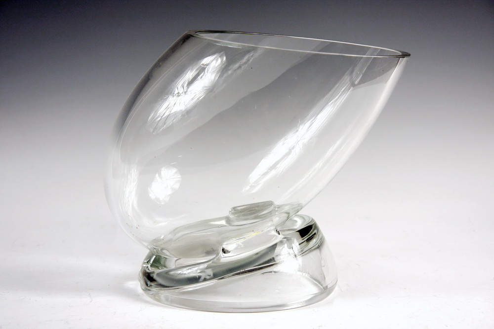 Appraisal: ITALIAN ART GLASS VASE - Modernist Ovoid Vase with Integral