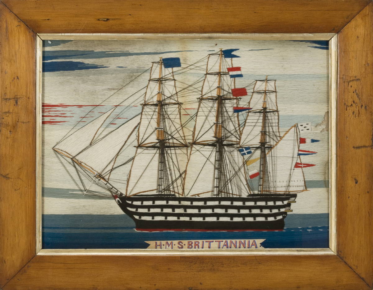 Appraisal: BRITISH WOOLWORK OF THE FIRST RATE SHIP-OF-THE-LINE H M S