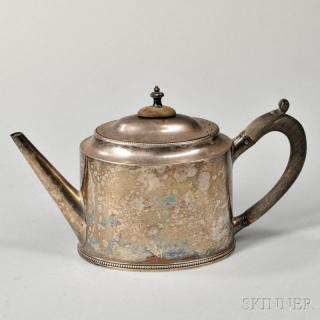 Appraisal: George III Sterling Silver Teapot London - Hester Bateman maker