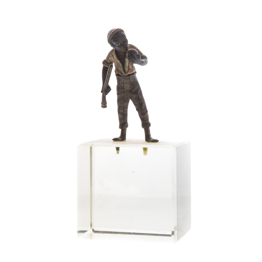 Appraisal: Vienna cold painted bronze of a black youth late th