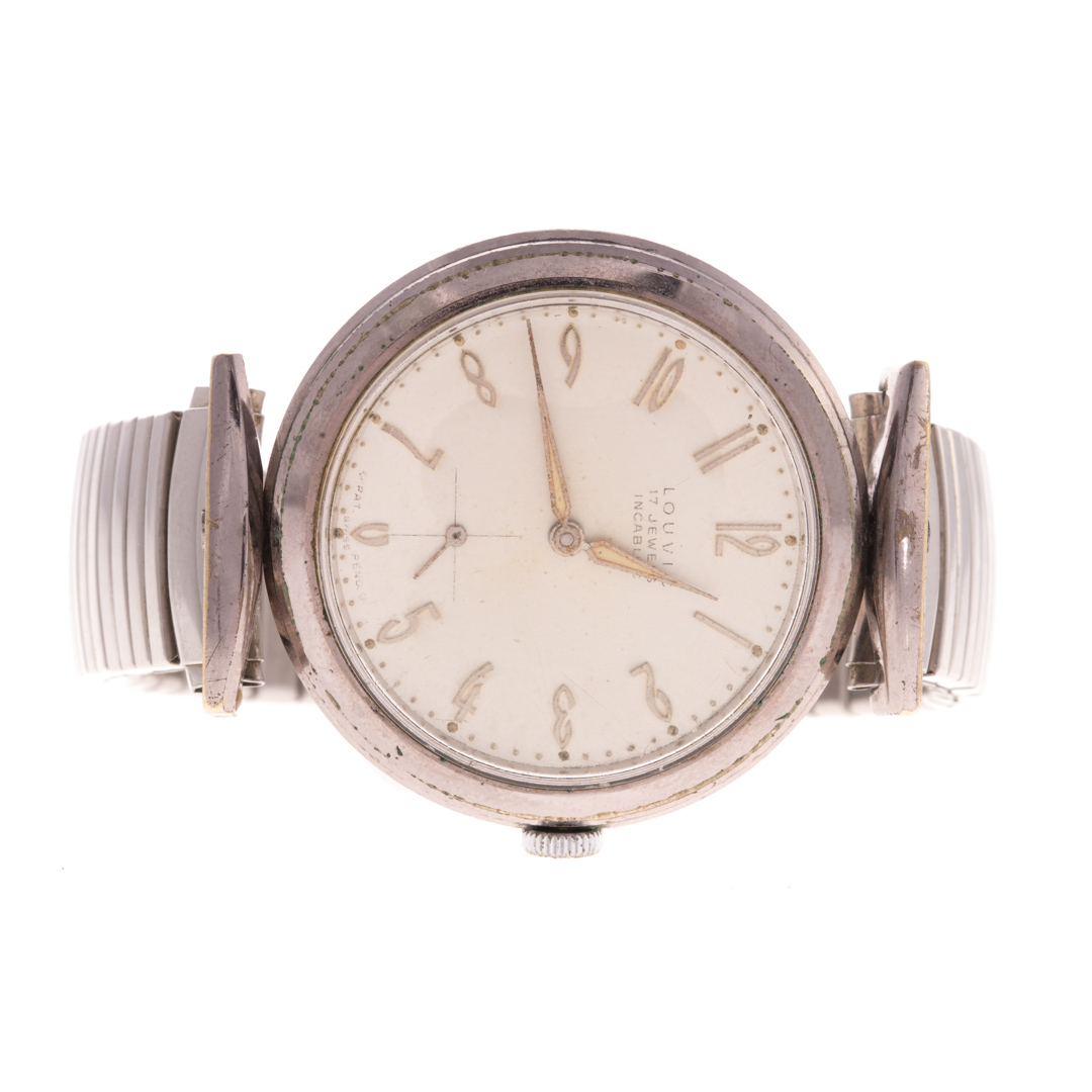 Appraisal: A Gent's Louvic Incabloc Reversible Wrist Watch Stainless steel Louvic