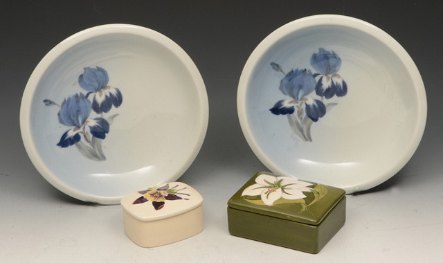 Appraisal: TWO ROYAL COPENHAGEN DISHES with blue floral decoration together with