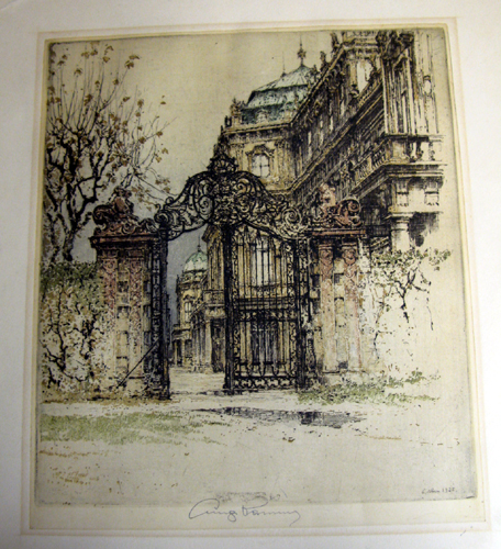 Appraisal: LUIGI KASIMIR Austrian - Etching and aquatint Vienna Belvedere Palace