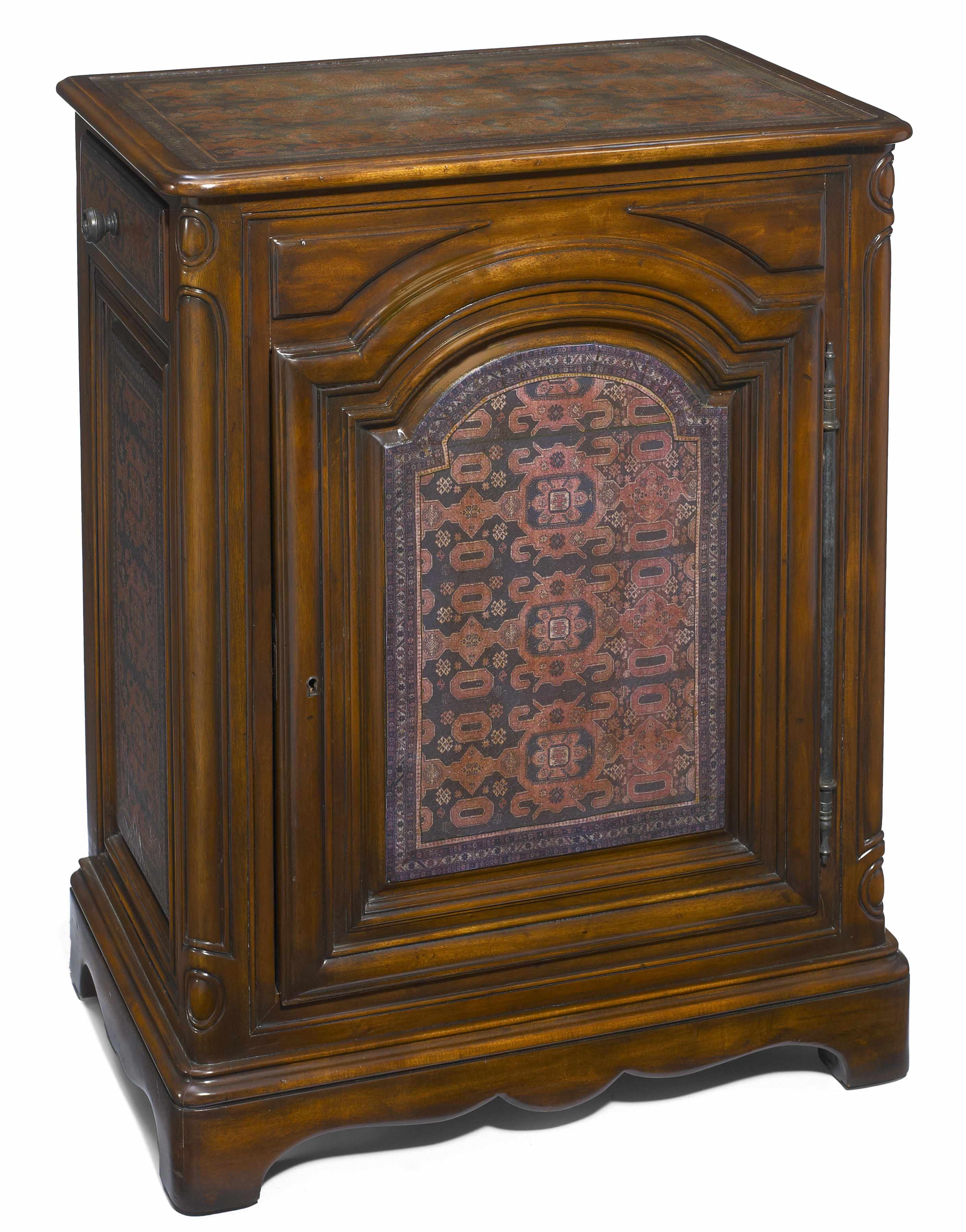 Appraisal: A Louis XV style paint decorated carved hardwood side cupboard