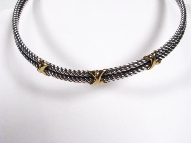 Appraisal: David Yurman k yellow gold and sterling silver collar