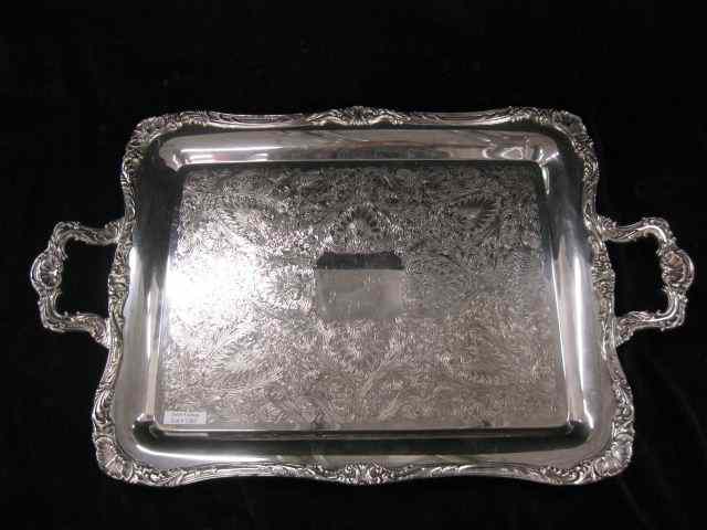 Appraisal: Silverplate Tray ornate design handled '' x '' by Rogers