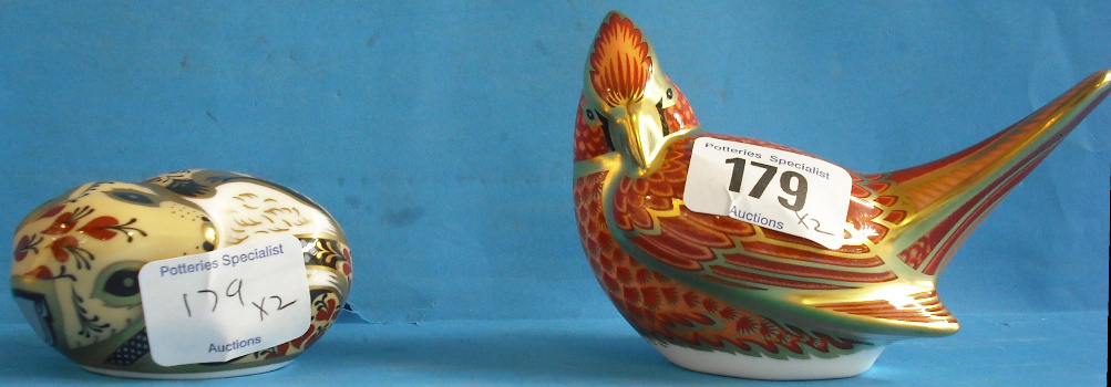 Appraisal: Royal Crown Derby Paperweights American Cardinal with certificate and Country