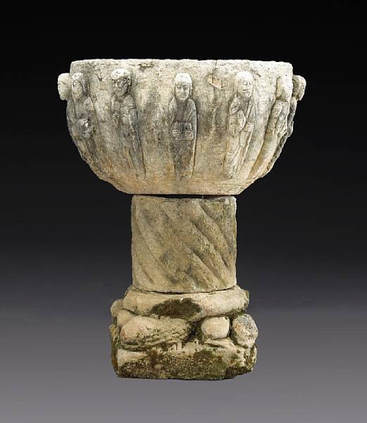 Appraisal: first half th century The hewn bowl relief carved with