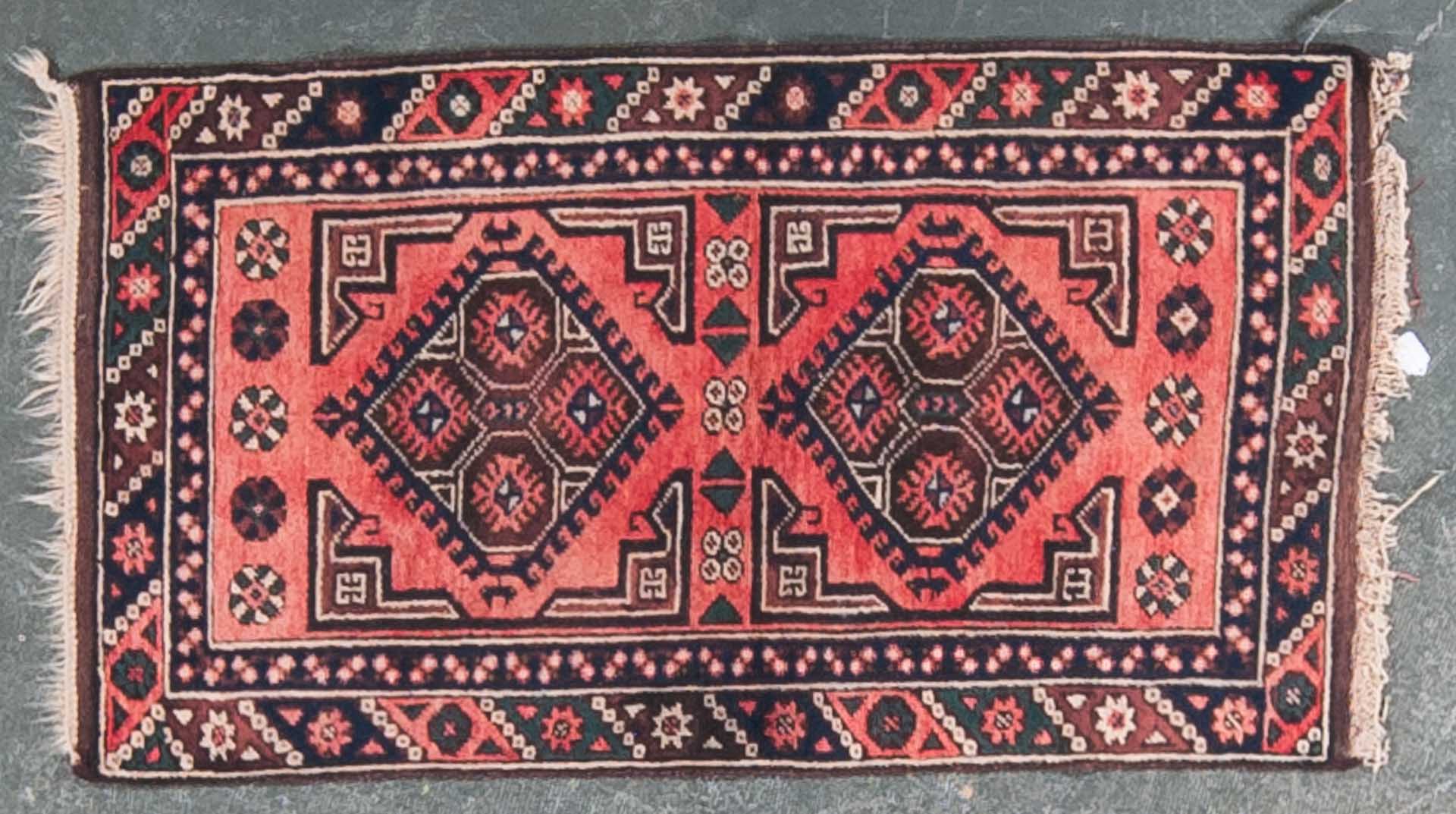 Appraisal: Turkish scatter rug approx x Turkey circa