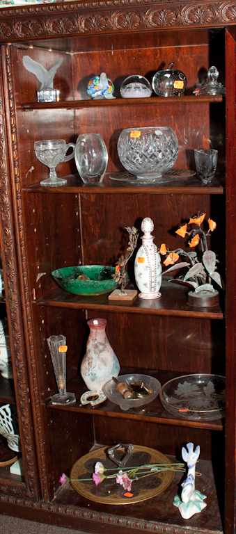 Appraisal: Large assortment of etched glass and pressed glass articles including