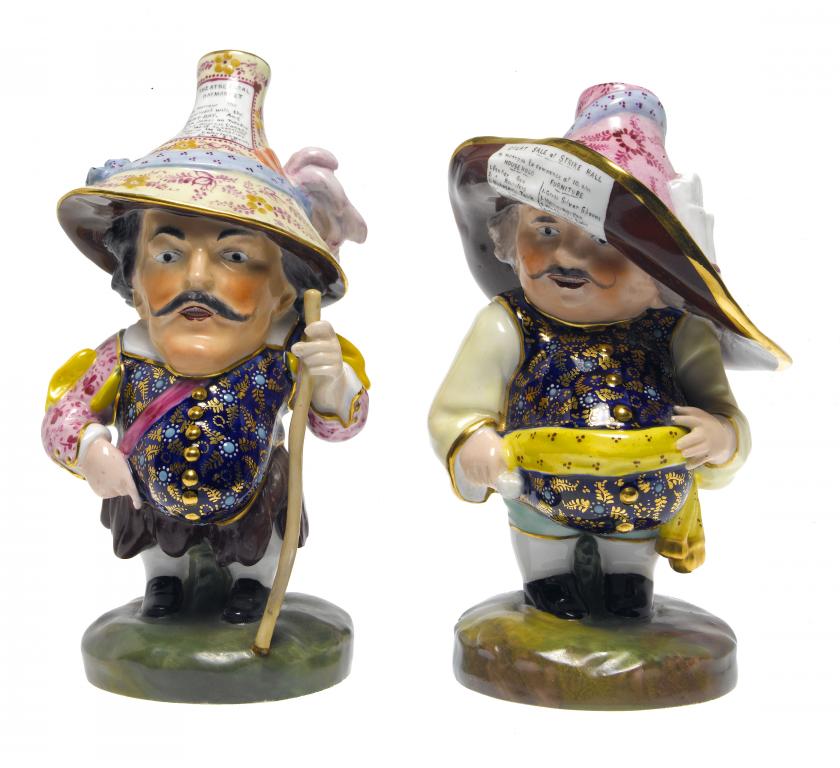 Appraisal: A PAIR OF ROYAL CROWN DERBY FIGURES OF MANSION HOUSE