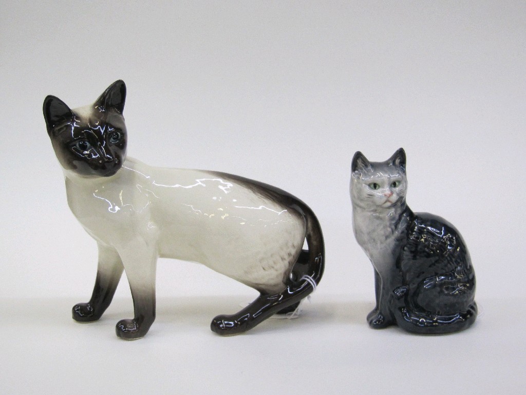 Appraisal: Two Beswick figures of cats to include model no and