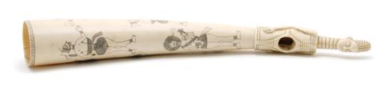 Appraisal: An African Carved Ivory Tusk having carved and incised figural