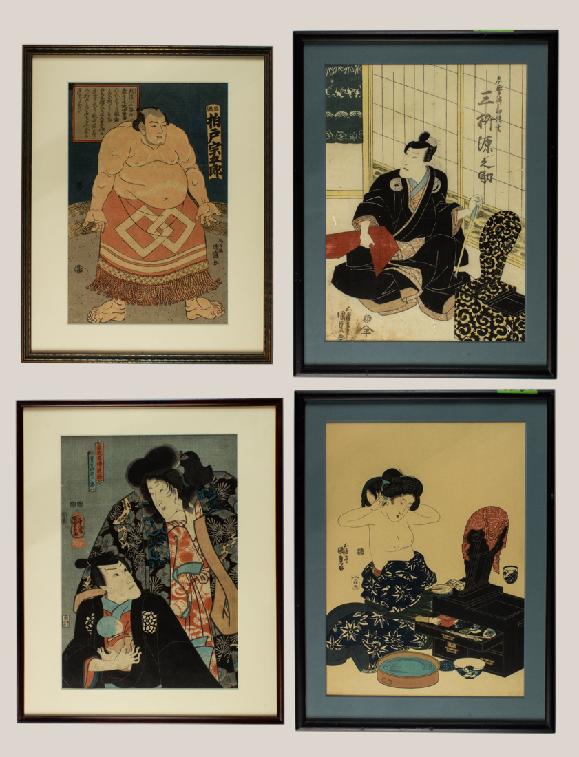 Appraisal: lot of Japanese woodblock prints each framed and glazed largest