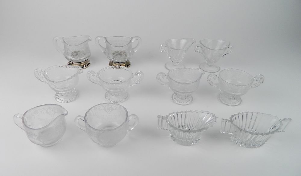 Appraisal: Glass Sugar and Creamer sets Glass Sugar and Creamer sets