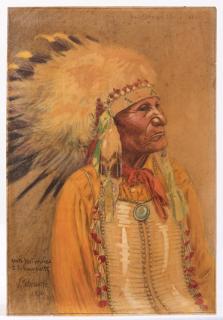 Appraisal: Scheuerle Joseph American Portrait of John Sitting Bull Sioux Tribe