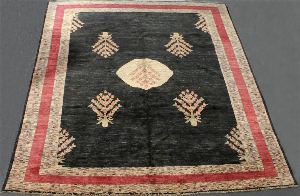 Appraisal: LARGE GABI WOOL RUG having natural dyes primarily black and