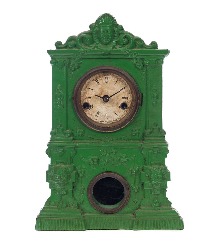 Appraisal: Victorian American Clock Co Cast Iron Minerva Head Victorian American