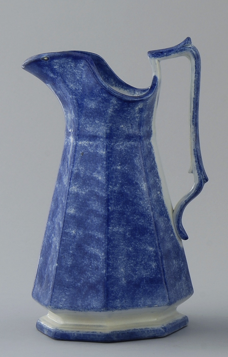 Appraisal: ENGLISH SPATTERWARE PITCHER th CenturyIn dark blue and white Height