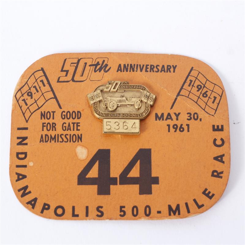 Appraisal: Indianapolis Motor Speedway Bronze Pit Pass back-up card H x