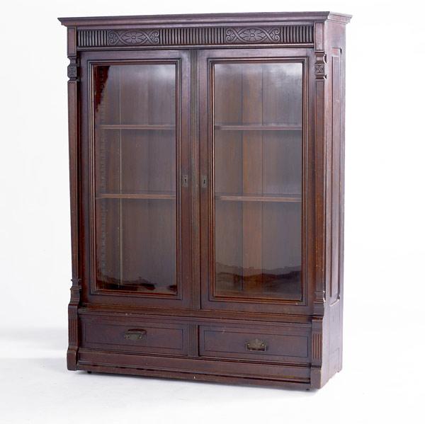 Appraisal: VICTORIAN EASTLAKE TWO-DOOR BOOKCASE th C x x