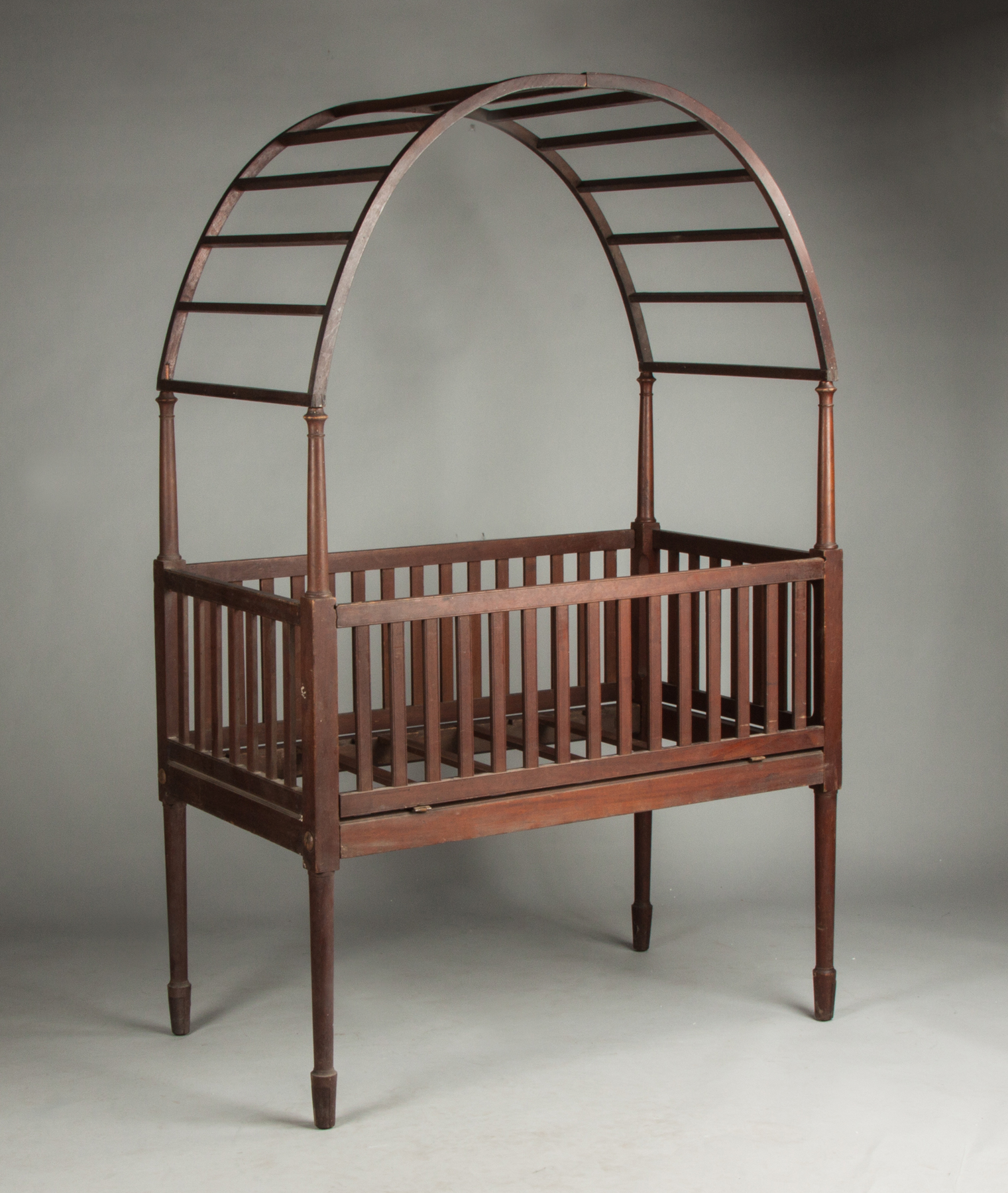 Appraisal: Country Sheraton Walnut Crib with Canopy C