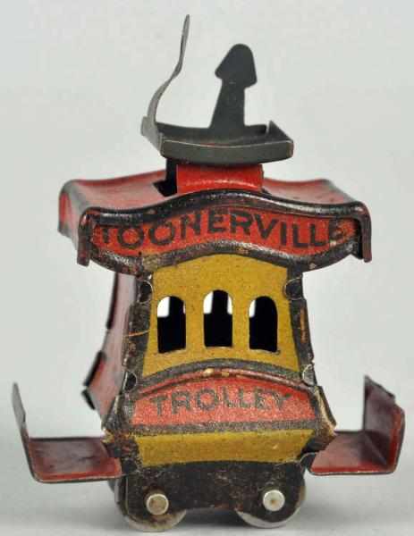 Appraisal: Tin Litho Cracker Jack Toonerville Trolley Toy Original pole and