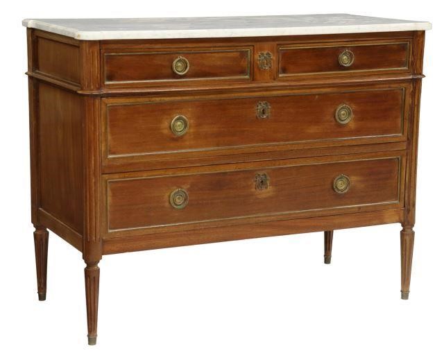 Appraisal: French Louis XVI style mahogany commode early th c shaped