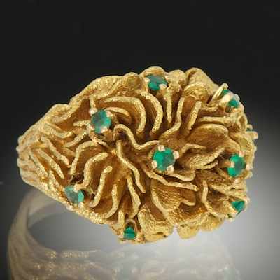 Appraisal: A Ladies' Organic Form Cocktail Ring k yellow gold ring