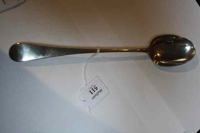 Appraisal: A GEORGE III SILVER OLD ENGLISH PATTERN SERVING SPOON long