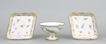 Appraisal: Three Pieces of Sevres Porcelain A sweet group of three