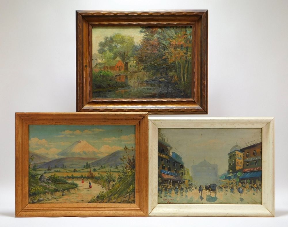 Appraisal: PC Assorted Impressionist Landscape Paintings United States France th Century